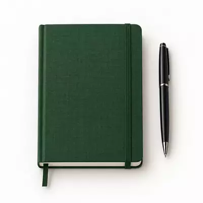 KUMAŞ KAPAKLI DEFTER VE KALEM